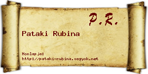 Pataki Rubina névjegykártya